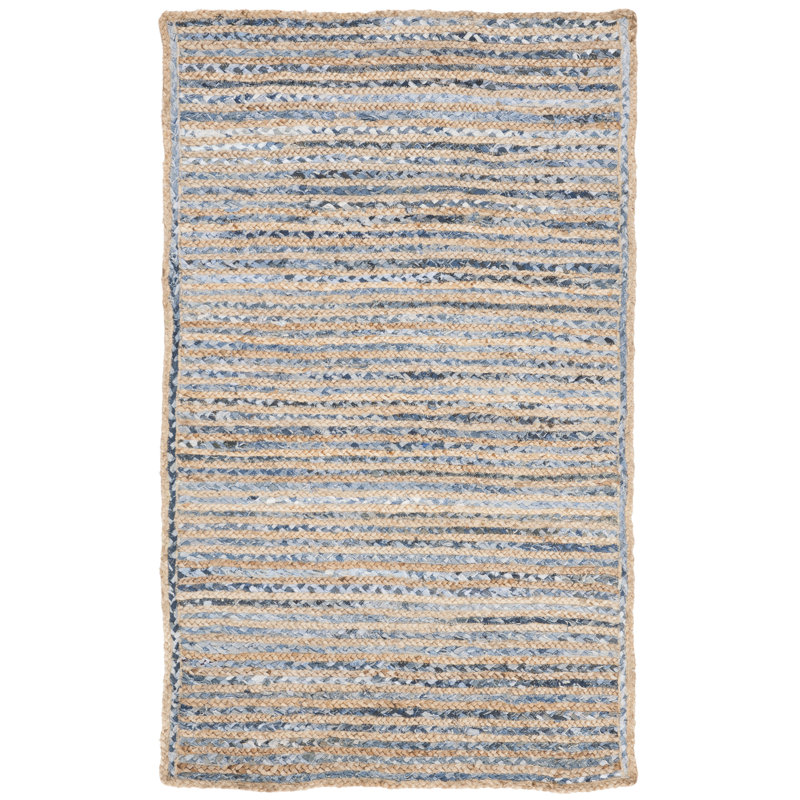Beachcrest Home Brynne Handmade Flatweave Jute/Sisal Natural/Blue Area